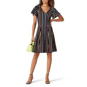 Milly The Novis Womens Size Small Rainbow Knit A-Line Dress